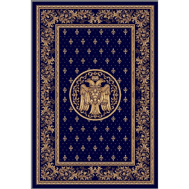 Covor Lotos, Model Bisericesc, 15032-V, Albastru, 80x150 cm, 1800 gr/mp