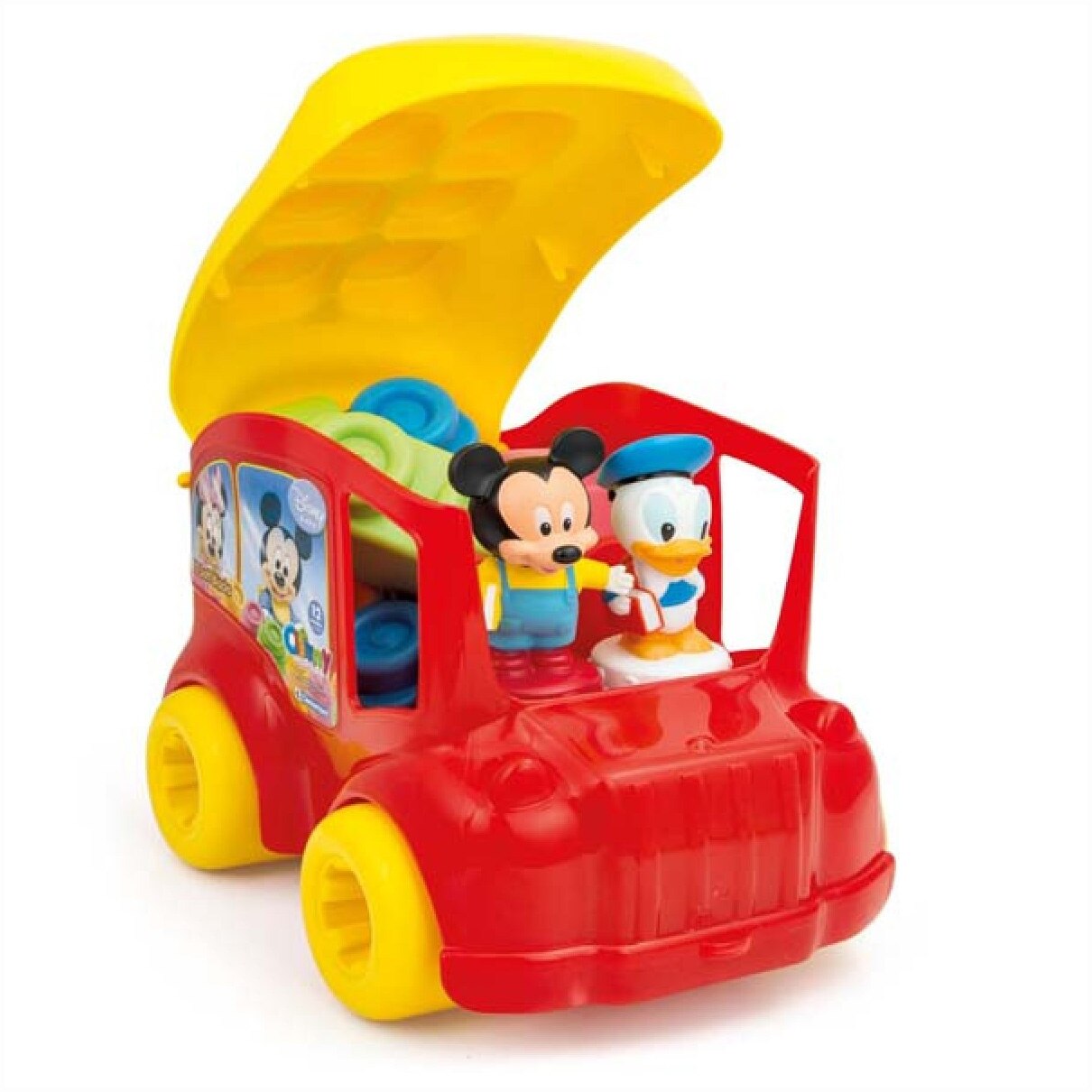 Set cuburi Clemmy Baby Disney - Mickey Mouse Bus, 10 cuburi - eMAG.ro