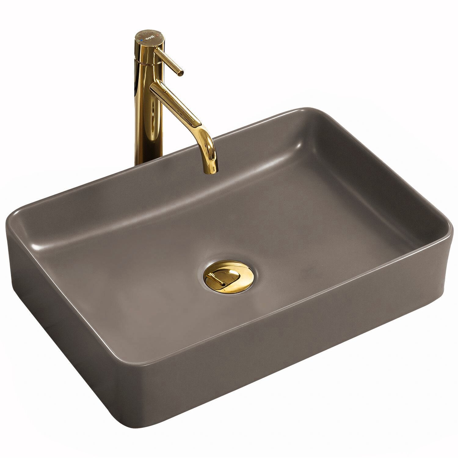 Lavoar Avia, gri mat, montaj pe blat, 50.5x34.5 cm, ceramica sanitara