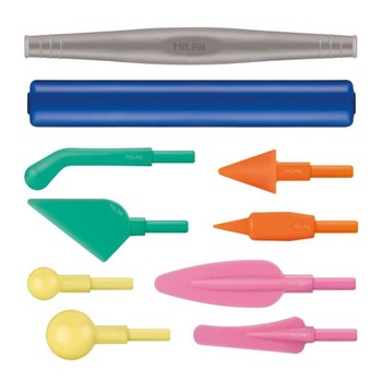 Set 10 forme si unelte modelaj plastilina, Milan, Plastic, Multicolor, 9194110 Set 10 forme si unelte modelaj plastilina, Milan, Plastic, Multicolor, 9194110