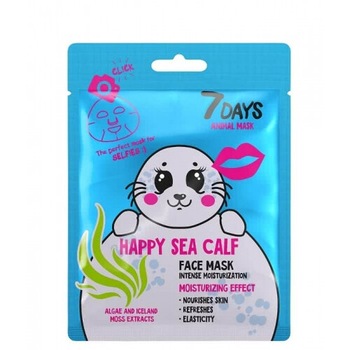 Masca de ten hidratanta 7 Days, Happy sea calf, Racoritoare, Tonifiere, Calmare, 28 g Masca de ten hidratanta 7 Days, Happy sea calf, Racoritoare, Tonifiere, Calmare, 28 g