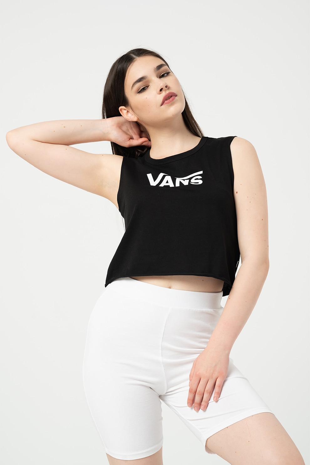 Vans, Top cu imprimeu logo, Negru