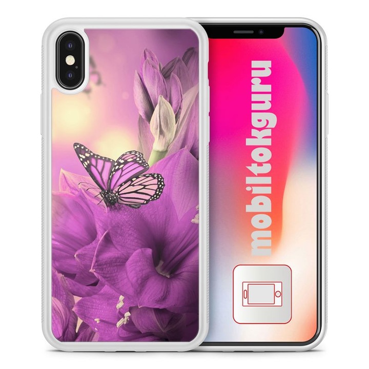 Pink Butterfly 111 iPhone XS Max TPU удароустойчив калъф Калъф за телефон Защитен капак