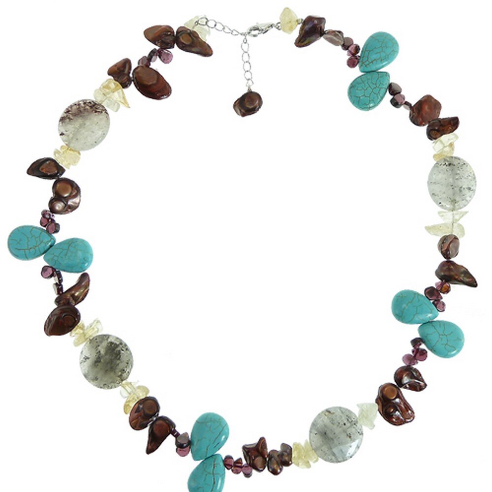 Colier cu perle de cutura si turcoaz