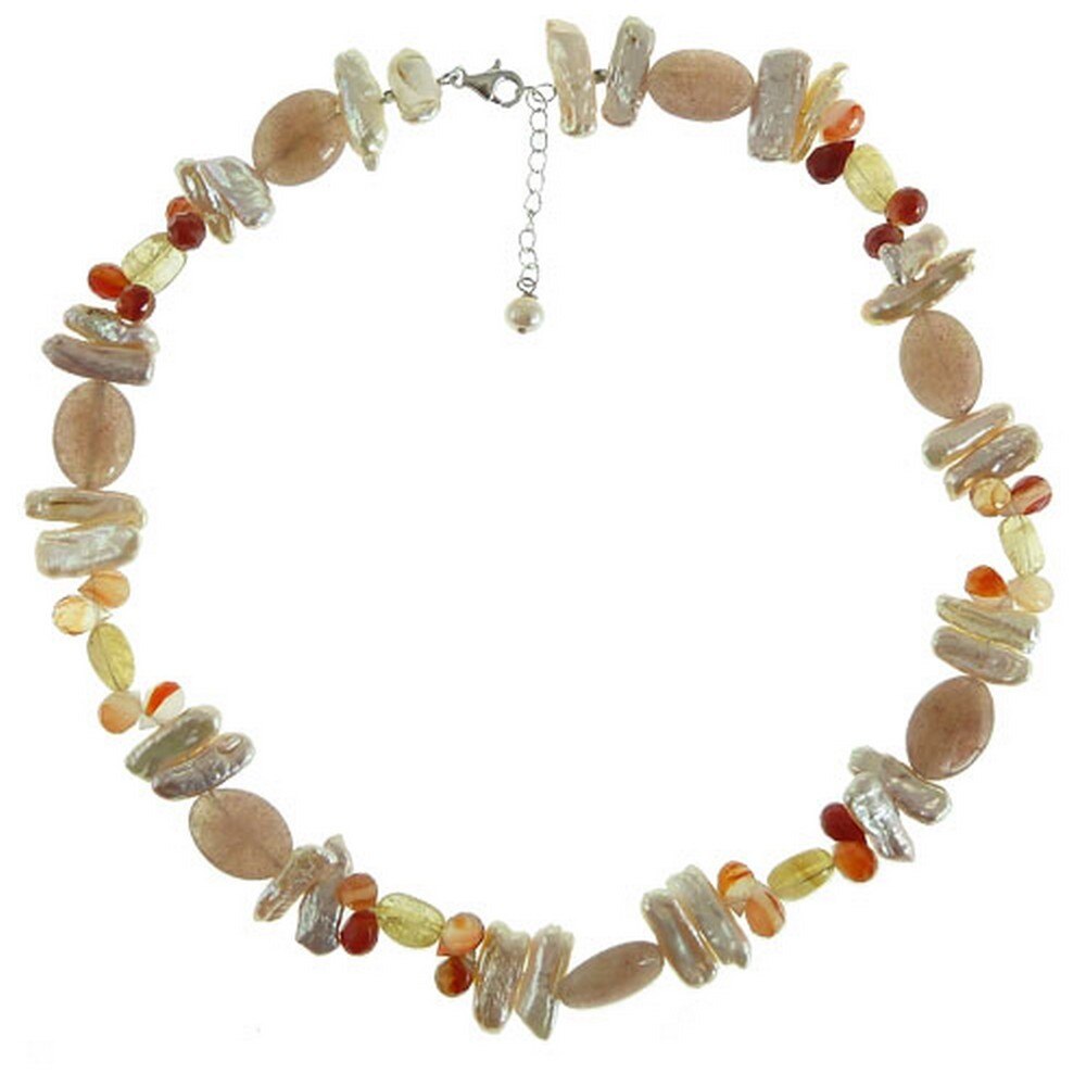 Colier cu agate si perle de cultura