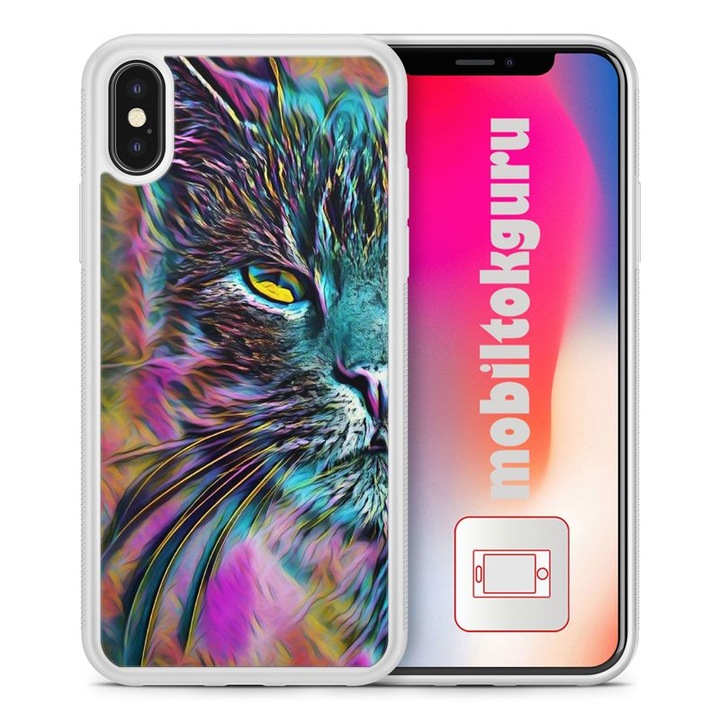 Szivárvány macska 1011 iPhone 5s TPU ütésálló tok telefontok védőtok