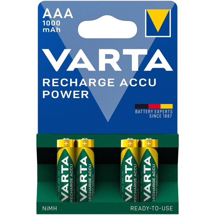 Acumulatori Varta NiMh Power acumulator AAA 1000 mAh (4 buc.)