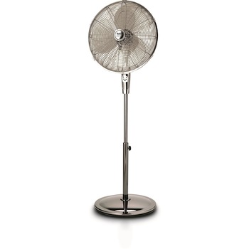 Ventilator cu picior Fakir Prestige VL 45 GF, 60 W, 3 trepte de viteza, 2 moduri de functionare, Debit aer: 1900 m3/h, Functie oscilare, Timer, Telecomanda, Argintiu lucios Ventilator cu picior Fakir Prestige VL 45 GF, 60 W, 3 trepte de viteza, 2 moduri de functionare, Debit aer: 1900 m3/h, Functie oscilare, Timer, Telecomanda, Argintiu lucios