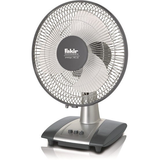 Ventilator de birou Fakir Prestige VC 29, 40 W, 2 trepte de viteza, Debit aer: 1300 m3/h, Functie oscilare, Argintiu