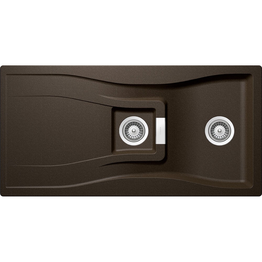 Chiuveta granit Schock Waterfall D-150 Bronze, 1000 x 500 mm, adancime cuva 184 mm, reversibila, montare pe blat