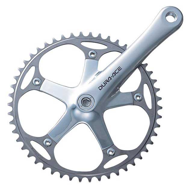 Angrenaj lant Shimano Dura Ace Fc-7710 Track, 165 mm, Argintiu