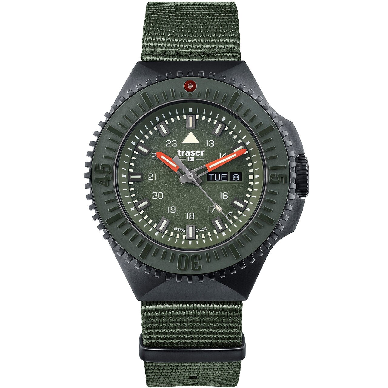 Ceas barbatesc Traser 109858, Quartz, 46mm, 20ATM, Negru