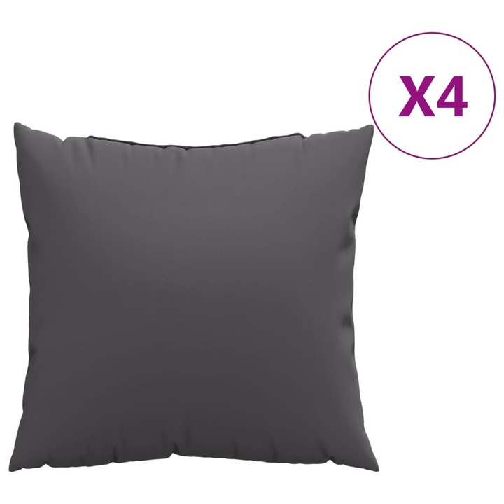 Set perne de canapea vidaXL, 4 buc., antracit, 40x40 cm, textil, 1.25 Kg