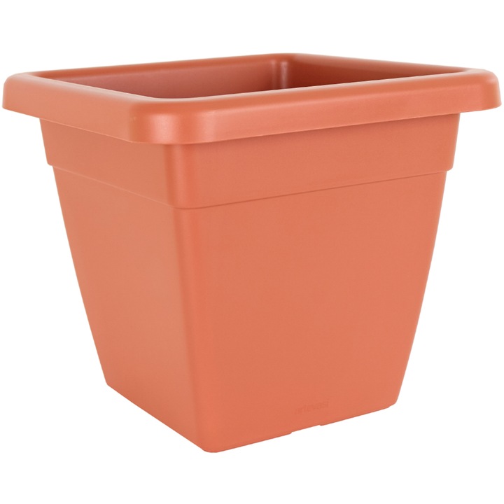 Ghiveci patrat pentru exterior Venezia, latura de 40 cm, culoarea Teracota