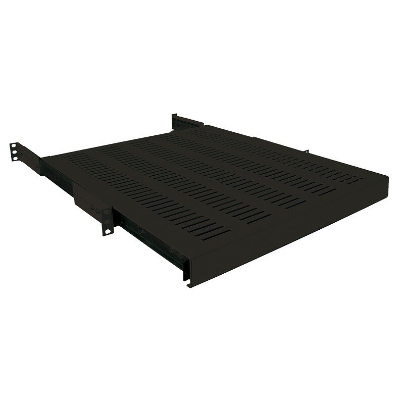 Raft culisant Logilink 1U pentru rack 19″, adancime 800mm, pentru cabinete cu adancime de 1000mm, sarcina maxima 35Kg, Negru