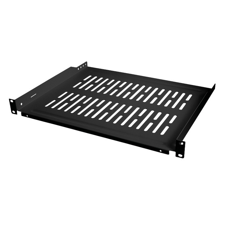 RAFT FIX LOGILINK 1U pentru rack 19", adancime 350mm, sarcina maxima 10Kg, vopsea antistatic, otel 1.5mm, black, "SF1C45