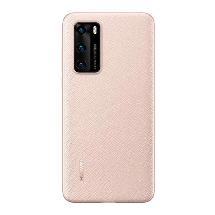 HUAWEI műanyag telefonvédő (gumírozott, textil minta) RÓZSASZÍN [Huawei P40] (51993713)