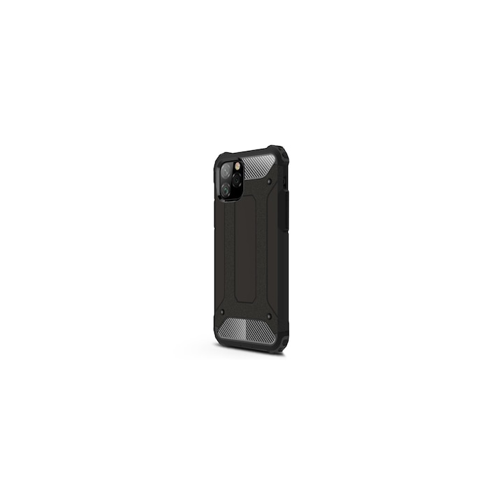 Gigapack Defender műanyag tok Apple iPhone 11 Pro készülékhez, fekete, fémhatású