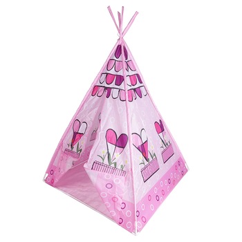 Cort de Joaca Pentru Copii, Model Tipi cu Inimioare, Culori Vibrante, Usor de Asamblat si Curatat, cu Husa Pentru Depozitare, Pentru Interior/ Exterior, 160 Cm Inaltime, Roz Cort de Joaca Pentru Copii, Model Tipi cu Inimioare, Culori Vibrante, Usor de Asamblat si Curatat, cu Husa Pentru Depozitare, Pentru Interior/ Exterior, 160 Cm Inaltime, Roz