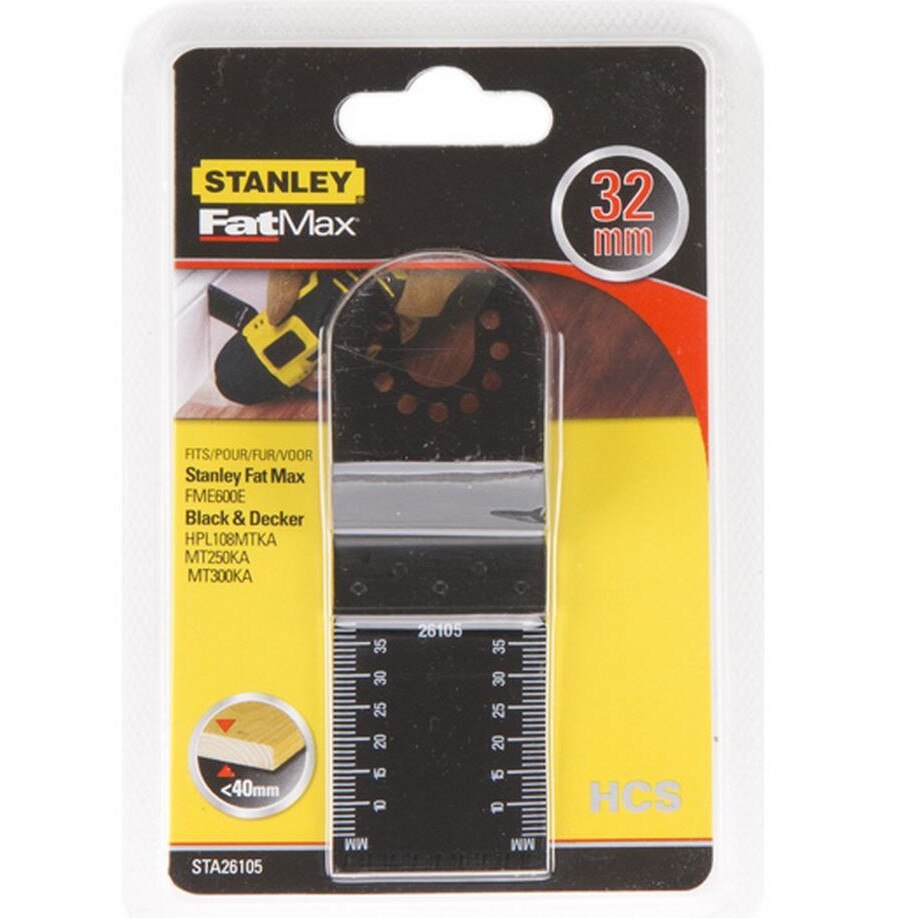 Lama ferastraului Stanley 15TPI HCS FatMax 32x40mm pentru taierea lemnului de esenta moale si a plasticului (STA26105)