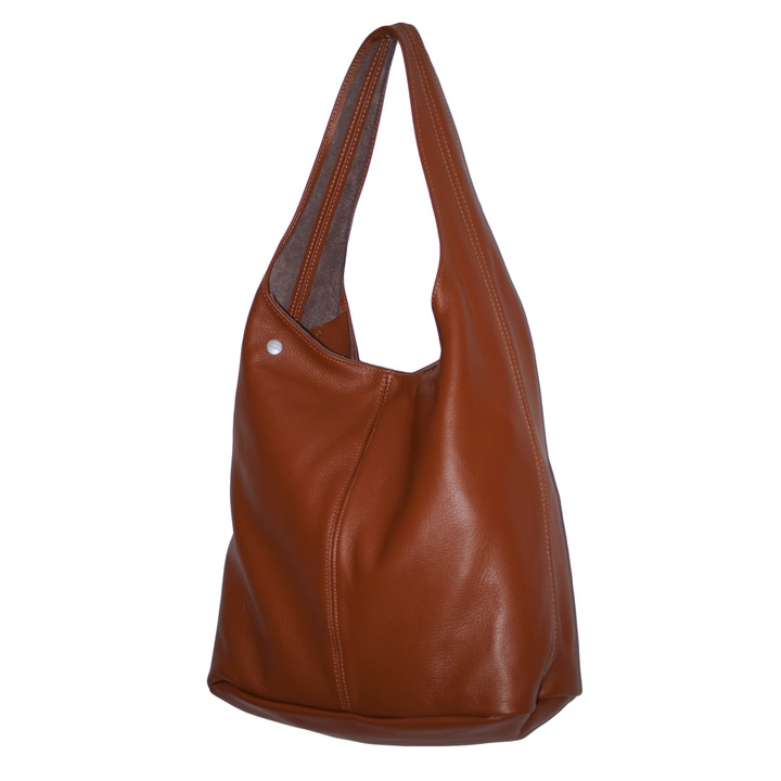 Női válltáska, Dazoriginal, természetes bőr, Camel