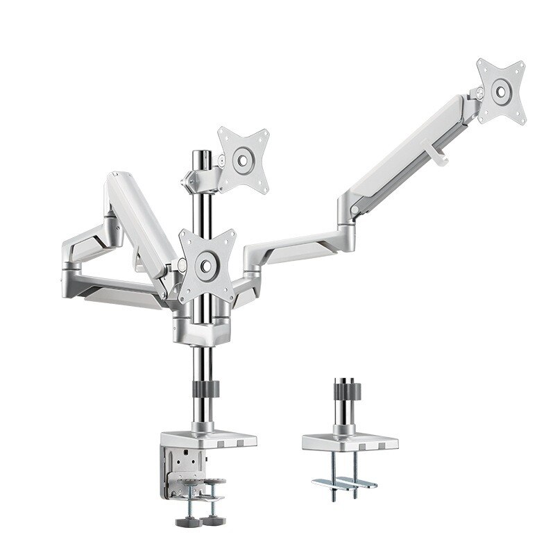 Suport de birou Logilink, pentru 3 TV/monitor plat, curbat, diagonala max 27 inch, rotatie, inclinare, pivotare, orizontala, verticala, totala, max 7 Kg x 3