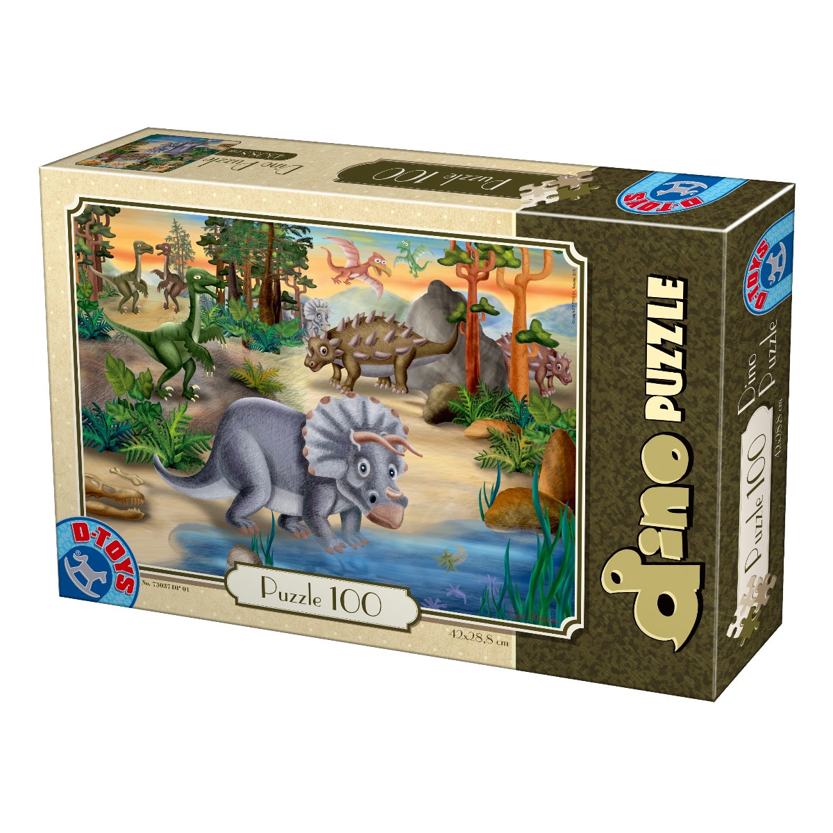 Puzzle D-Toys Dino, Model 1, 100 piese