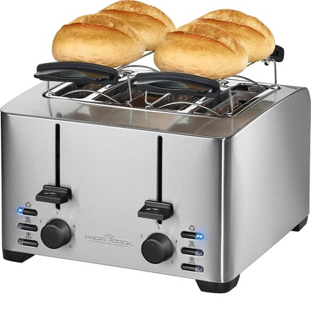 ProfiCook PC-TA 1073 kenyérpirító, 1260-1500W, 4 szeletes, Inox