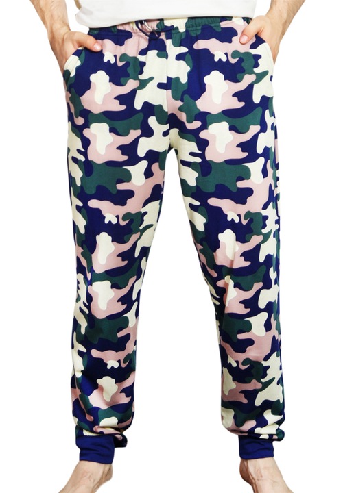 Pantaloni pijama barbati Gazzaz by Vienetta, model Camouflage, multicolor