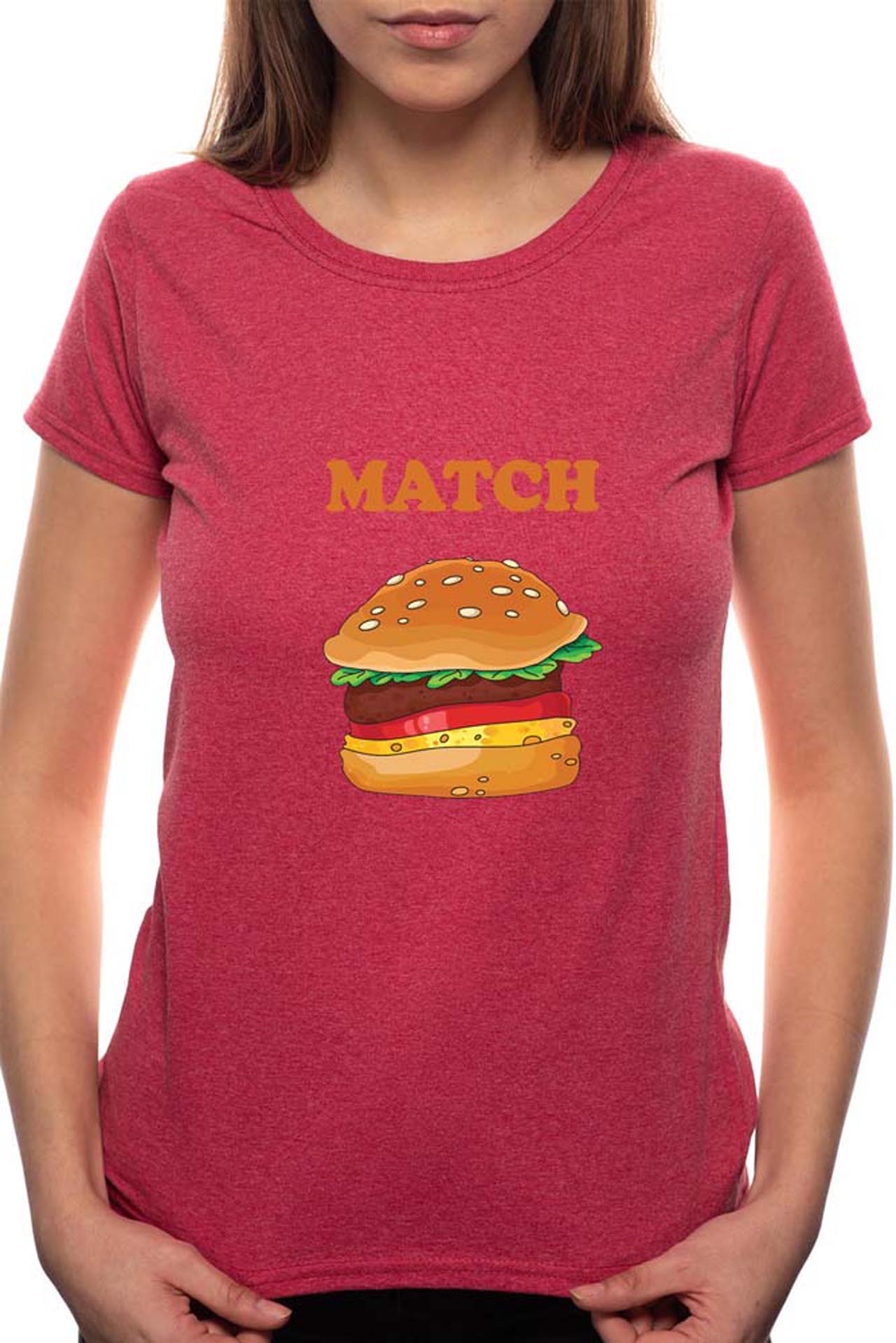 Tricou dama, Hamburger, 100% Bumbac, BR26, Bordeaux Red