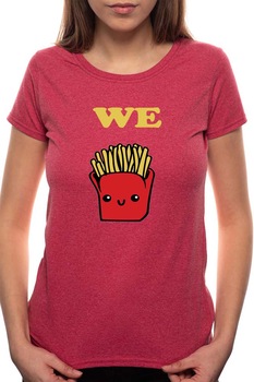 Tricou dama, French Fries, 100% Bumbac, BR25, Bordeaux Red Tricou dama, French Fries, 100% Bumbac, BR25, Bordeaux Red