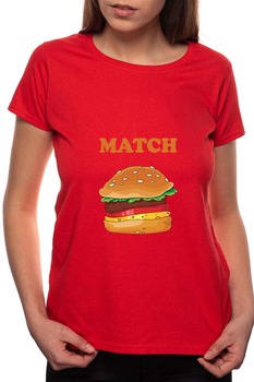Tricou dama, Hamburger, 100% Bumbac, R26, Rosu Tricou dama, Hamburger, 100% Bumbac, R26, Rosu