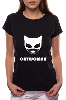Tricou dama, Catwoman, 100% Bumbac, B28, Negru Tricou dama, Catwoman, 100% Bumbac, B28, Negru