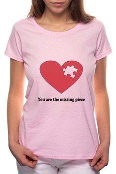 Tricou dama, Missing Piese, 100% Bumbac, P29, Roz Tricou dama, Missing Piese, 100% Bumbac, P29, Roz
