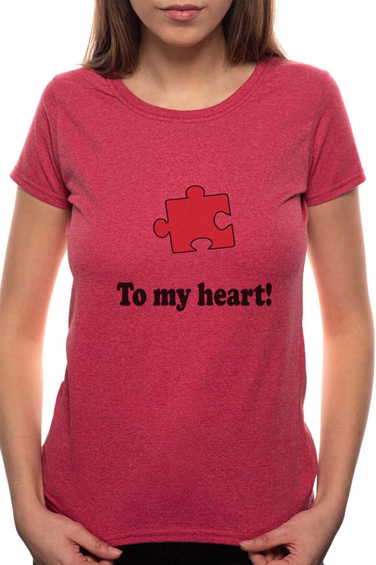 Tricou dama, To My Heart, 100% Bumbac, BR30, Bordeaux Red