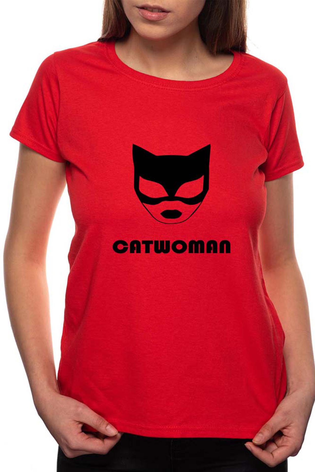 Tricou dama, Catwoman, 100% Bumbac, R28, Rosu