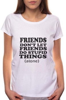 Tricou dama, Friends, 100% Bumbac, W32, Alb Tricou dama, Friends, 100% Bumbac, W32, Alb