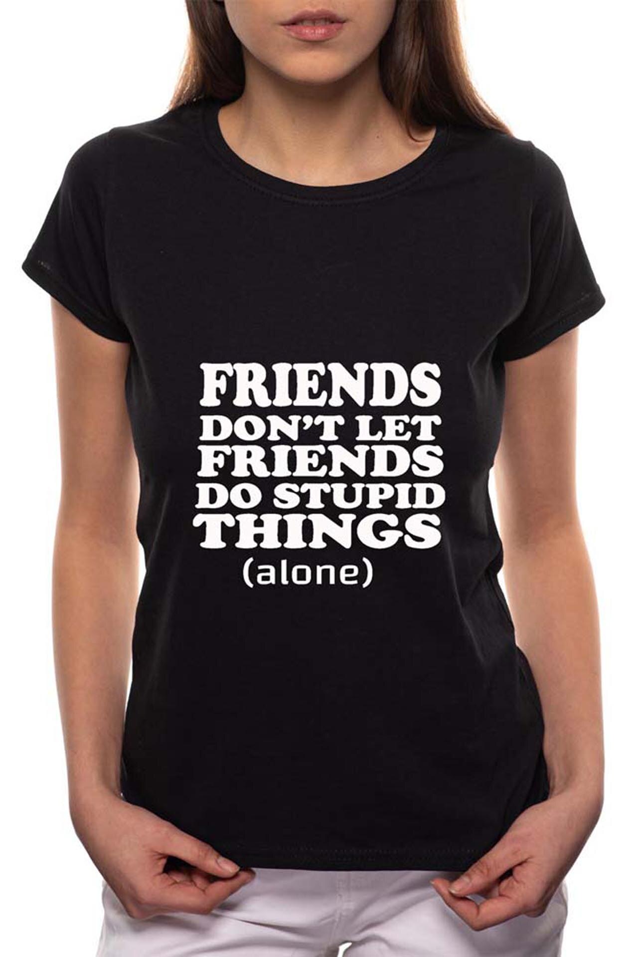 Tricou dama, Friends, 100% Bumbac, B32, Negru