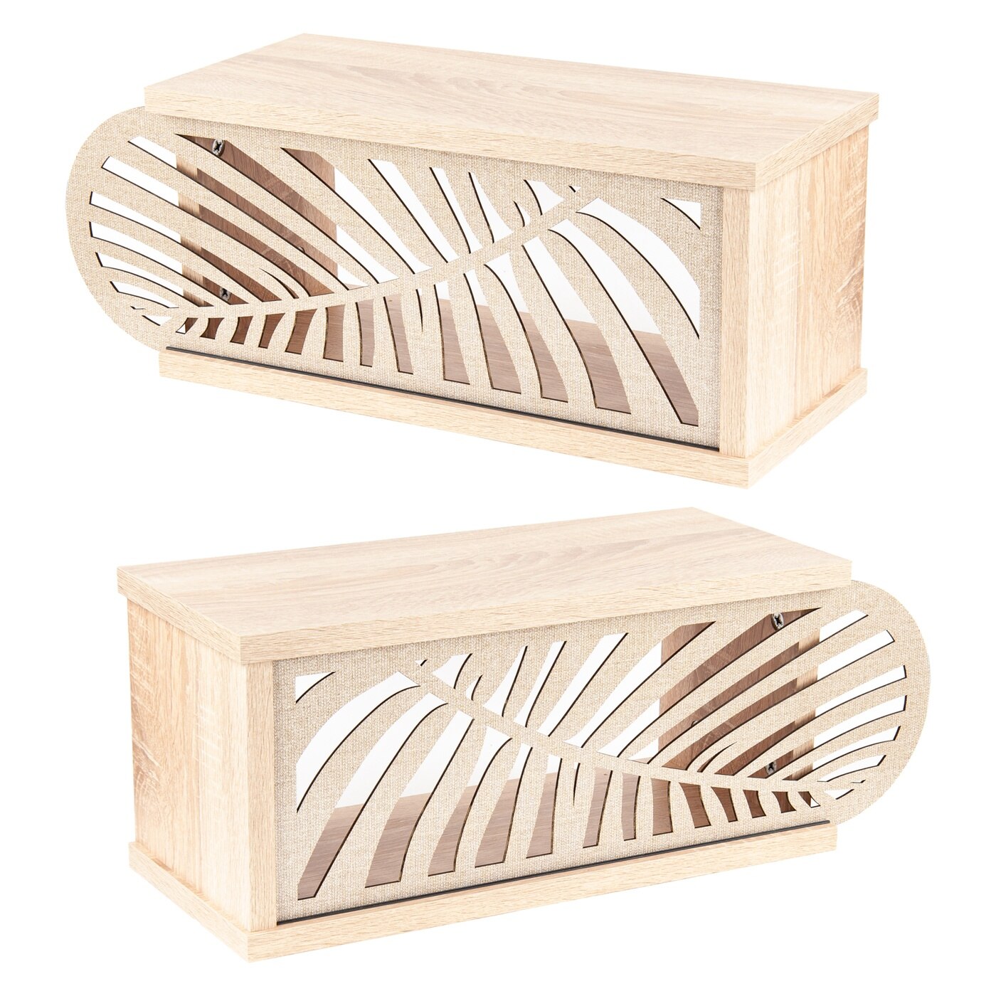 Set rafturi, model tropical, 2 bucati, 55 cm, stejar, Rio - Butopea