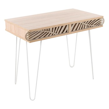 Birou cu model tropical, picioare curbate, 75x51 cm, stejar, Rio - Butopea Birou cu model tropical, picioare curbate, 75x51 cm, stejar, Rio - Butopea