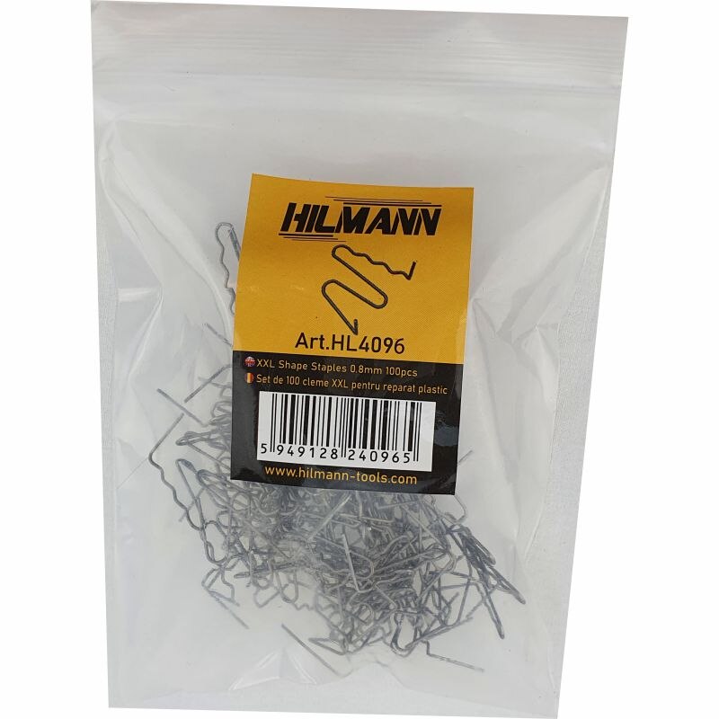 Set de 100 cleme XXL Hilmann pentru reparat plastic