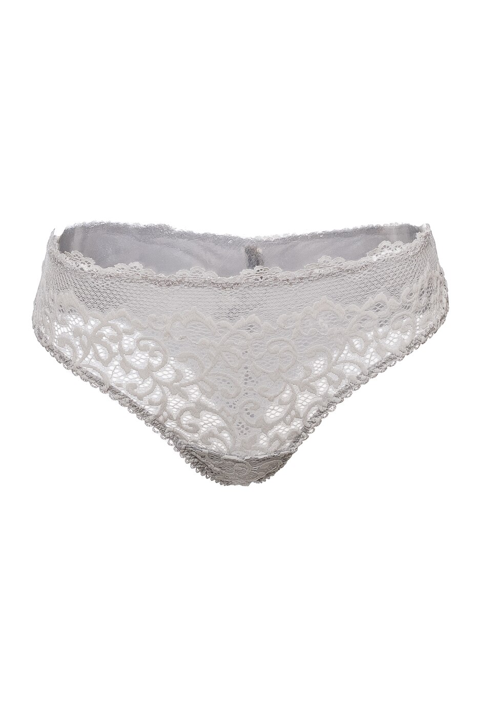 Chiloti model brazilian din dantela si microfibra, Intimamoda Chateau 6837, Gri