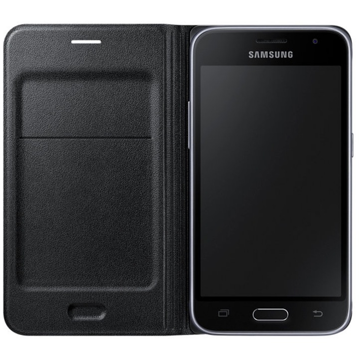 Защитен калъф Flip Wallet Samsung за Galaxy J1 (2016), Black
