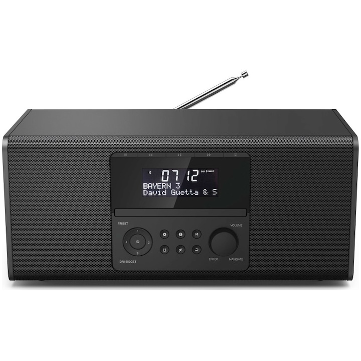 Радио Hama DR1550CBT, Digital, Bluetooth, FM, DAB/DAB+, Черен