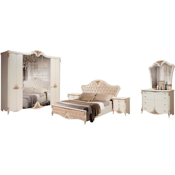 Set Dormitor Inessa 5K, 251x59x227cm, Alb Set Dormitor Inessa 5K, 251x59x227cm, Alb