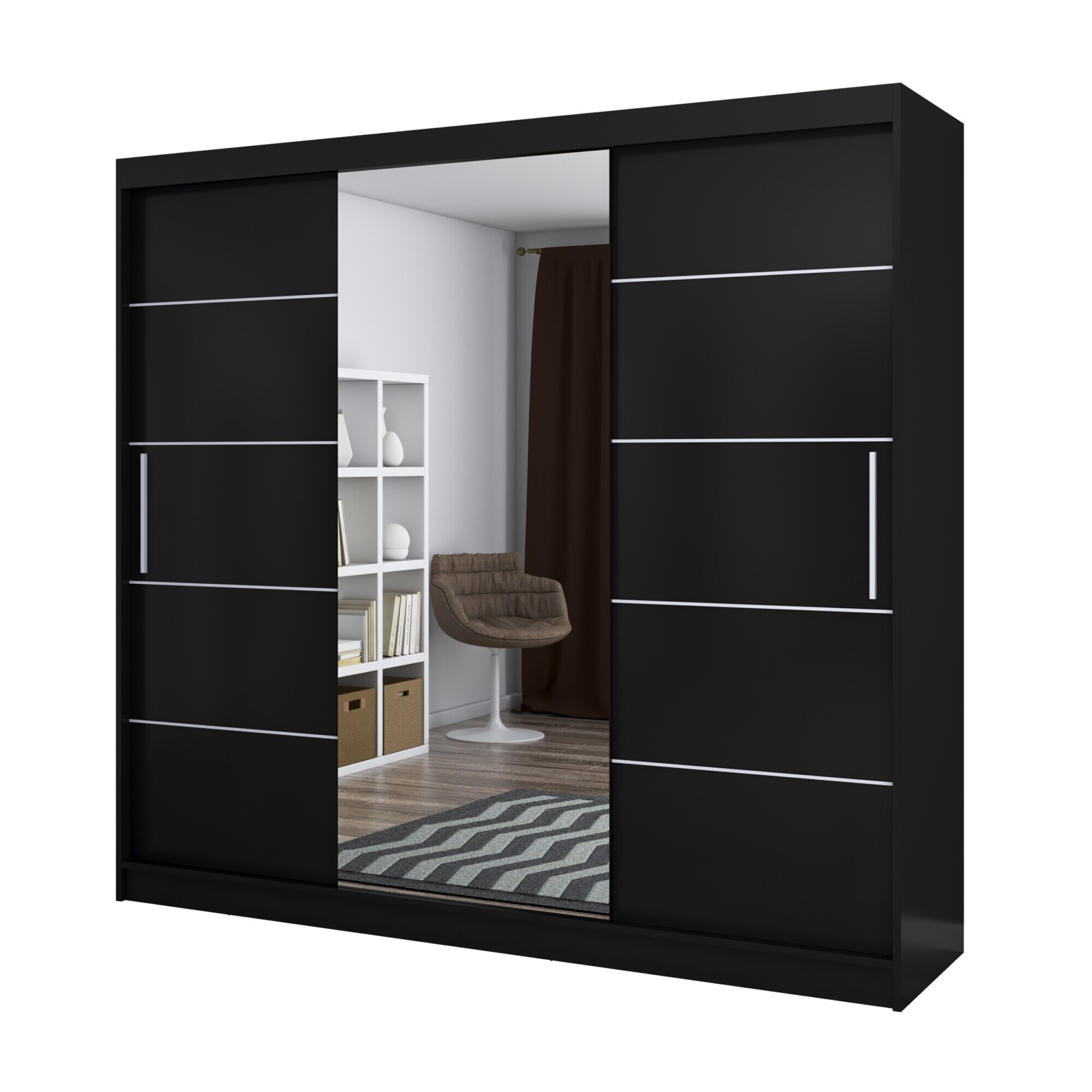 Dressing, Cb, Iulia, culoare negru, 250x218x61 cm