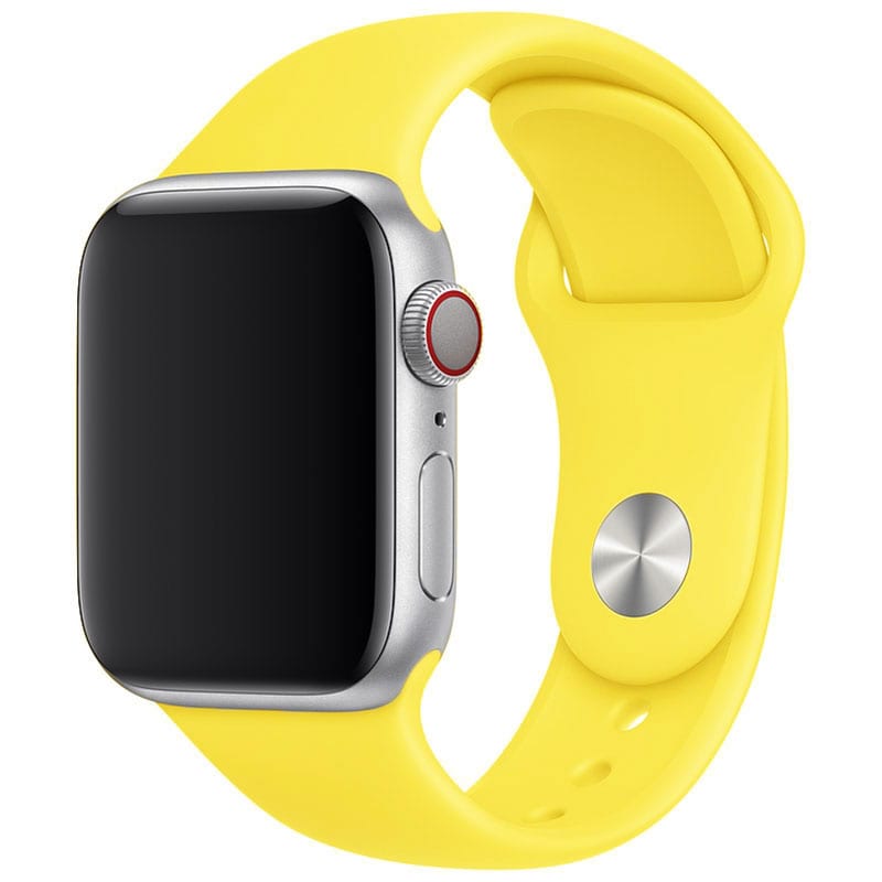 Curea pentru Apple Watch 2/3/4/5/6,Compatibil pentru toate Apple Watch, Silicon, Display 44 mm, Galben