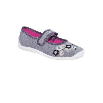 Incaltaminte panza, Julia, gri cu floricele Incaltaminte panza, Julia, gri cu floricele