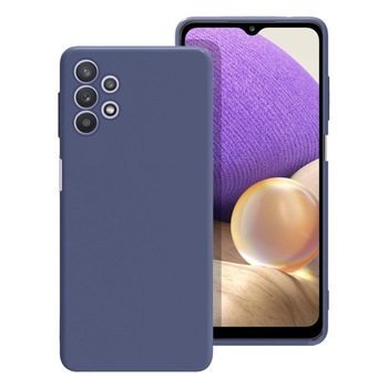 Husa slim compatibila cu Samsung Galaxy A32 4G, silicon Bleumarin, cu interior de catifea, PlanetPhone Husa slim compatibila cu Samsung Galaxy A32 4G, silicon Bleumarin, cu interior de catifea, PlanetPhone