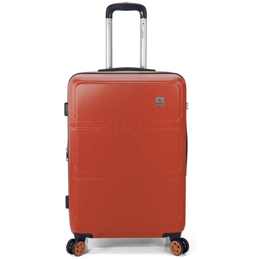 Troler Mediu, Benzi, Extensibil, ABS, 4 Roti Duble, BZ 5525 - 66 cm, Portocaliu